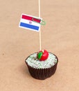 Paraguay flag on cupcake