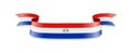 Paraguay flag in the form of wave ribbon