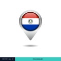 Paraguay flag map pin vector design template. Royalty Free Stock Photo