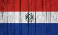 Paraguay Flag Over Wood Planks