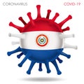 Paraguay flag in virus shape