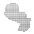 Paraguay map silhouette from black pattern mosaic structure of squares. Vector illustration Royalty Free Stock Photo