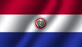 Paraguay national wavy flag vector illustration