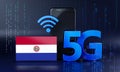 Paraguay Ready for 5G Connection Concept. 3D Rendering Smartphone Technology Background Royalty Free Stock Photo