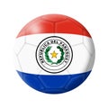 Paraguay soccer ball football 3d illustration with clipping path