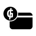 Paraguayan guarani credit card icon Royalty Free Stock Photo