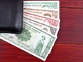Paraguayan money in the black wallet Royalty Free Stock Photo