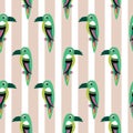 Parakeet parrot pattern seamless bird vector.