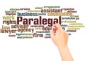 Paralegal word cloud hand writing concept Royalty Free Stock Photo