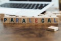 Paralegal word presented by wooden letter cubes - concept