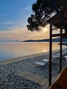 Paralia Vromolimnos beautiful beach Skiathos Island. Aegean Sea, Sporades Islands, Greece