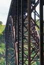 Parallel lines and arch details of the New River Gorge Bridge