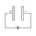 parallel plate capacitor in circuit. Royalty Free Stock Photo