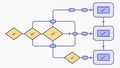 Parallel Process Flowchart, Multi-tasking Workflow, vector design Generative AI Royalty Free Stock Photo