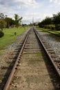 Parallel steel railway lines Royalty Free Stock Photo