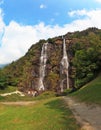 Parallel streams of water. The photo is made by a lens Fisheye Royalty Free Stock Photo