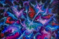 Abstract oil painting universe blue red purple dreamlike cosmos fantasy art Royalty Free Stock Photo