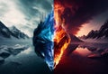 Parallel worlds: the interaction of cold and fire, heat and heat. AI Generated