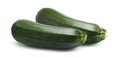 Parallel zucchini isolated on white background