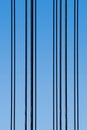 Parallel vertical steel ropes