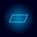 parallelepiped icon in neon style. geometric figure element for mobile concept and web apps. thin line icon for website design and