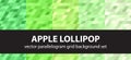 Parallelogram pattern set Apple Lollipop. Vector seamless geometric backgrounds