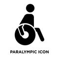 Paralympic icon vector isolated on white background, logo concept of Paralympic sign on transparent background, black filled Royalty Free Stock Photo