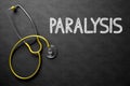 Paralysis Handwritten on Chalkboard. 3D Illustration. Royalty Free Stock Photo