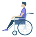 Paralysis Person Sitting in Wheelchair Vector