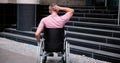 Paralyzed Man With Disability Stair Access