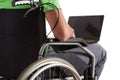 Paralyzed teenager with laptop Royalty Free Stock Photo