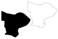 Paramaribo District Surinam, Republic of Suriname map vector illustration, scribble sketch Paramaribo map