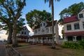 Paramaribo, Suriname - August 2019: Dutch Colonial Architecture Opposite Fort Zeelandia.