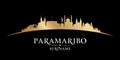 Paramaribo Suriname city silhouette black background