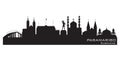 Paramaribo Suriname city skyline vector silhouette