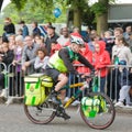 Paramedic on a bicycle takes up position