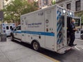 Paramedic Exiting From The Back Of An Ambulance, EMS, Lenox Hill Hospital Northwell Health, NYC, NY, USA