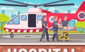 Paramedic Helicopter Cartoon Composition