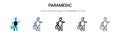 Paramedic icon in filled, thin line, outline and stroke style. Vector illustration of two colored and black paramedic vector icons Royalty Free Stock Photo