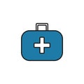 Paramedic medical suitcase line icon vector illustration