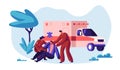 Paramedic Profession Medical Character Rescue Health on Ambulance. Medic Worker Urgent Transportation on Medicine Vehicle