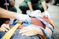 Paramedic team rescuing a critical patient Royalty Free Stock Photo