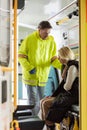 Paramedic in uniform looking at diseased