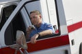 Paramedic Using CB Radio Royalty Free Stock Photo