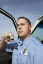 Paramedic Using CB Radio Royalty Free Stock Photo