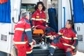 Paramedical team involved in a conversation before their shift