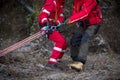 Paramedics mountain rescue service Royalty Free Stock Photo