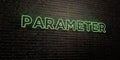 PARAMETER -Realistic Neon Sign on Brick Wall background - 3D rendered royalty free stock image