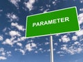 parameter traffic sign on blue sky