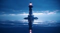 Parametric Architecture Lighthouse Illustration With Blue Reflection Royalty Free Stock Photo